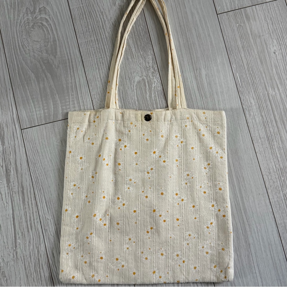 Floral Cream Tote Bag